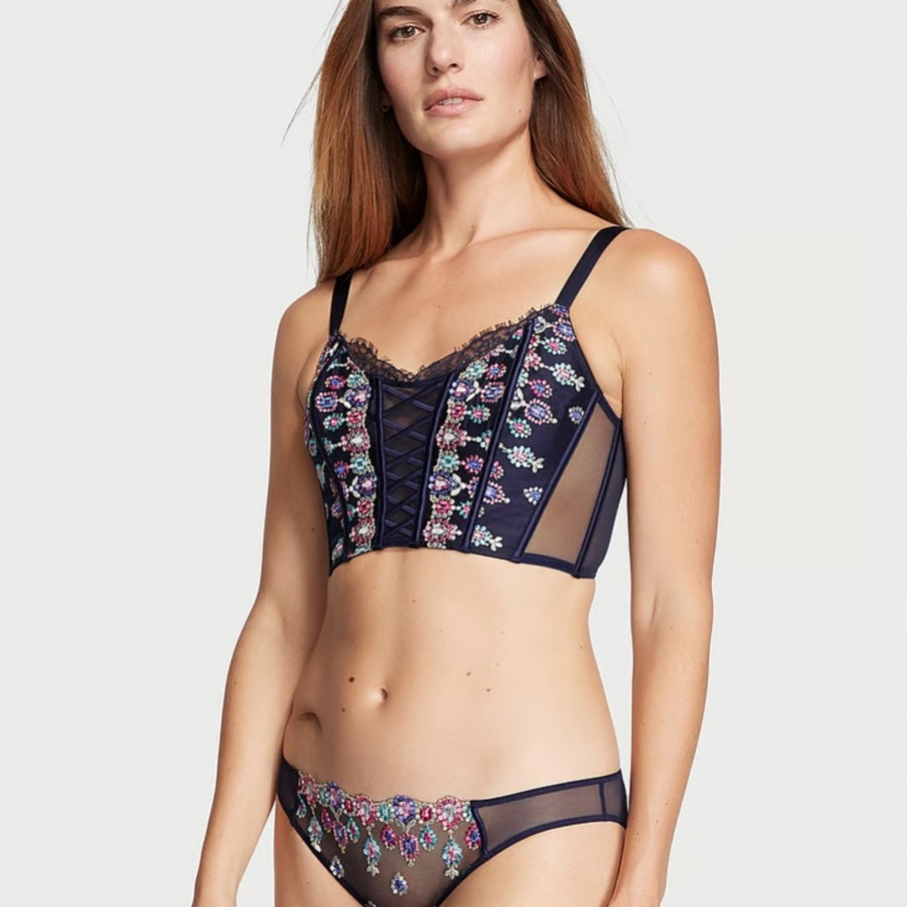 Dream Angels Unlined Bejeweled Embroidery Corset Top